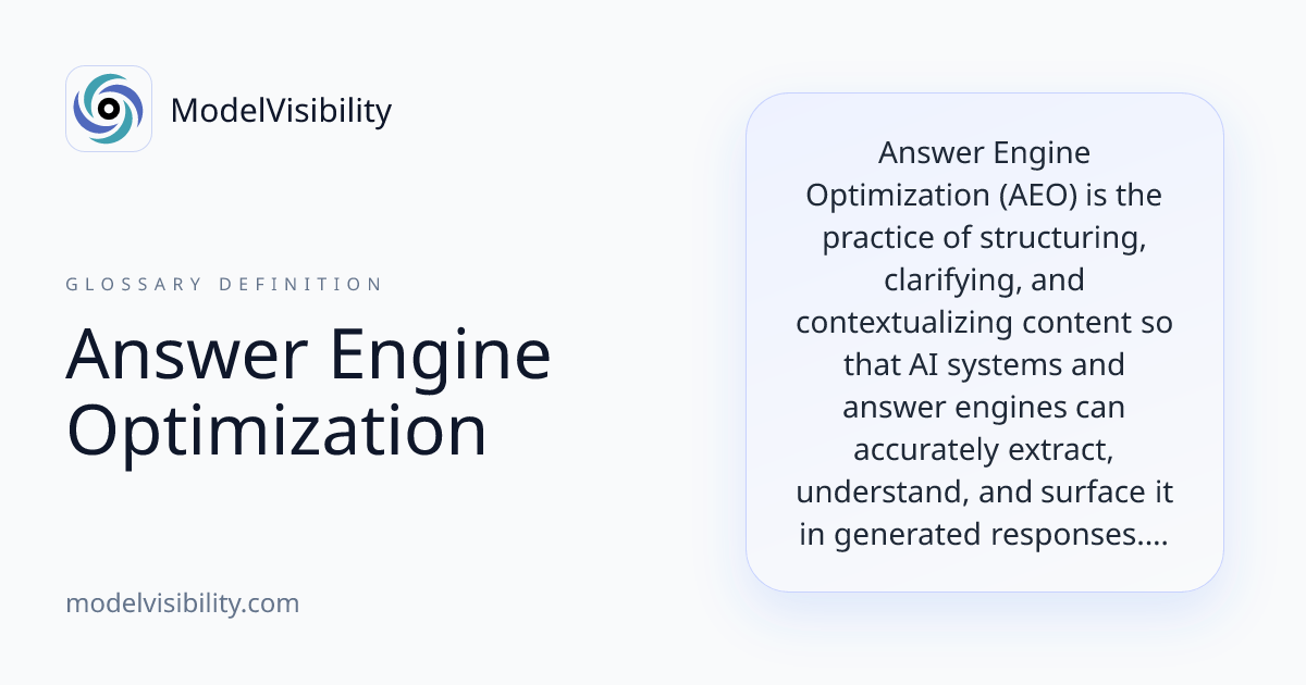 What is Answer Engine Optimization | modelvisibility.com
