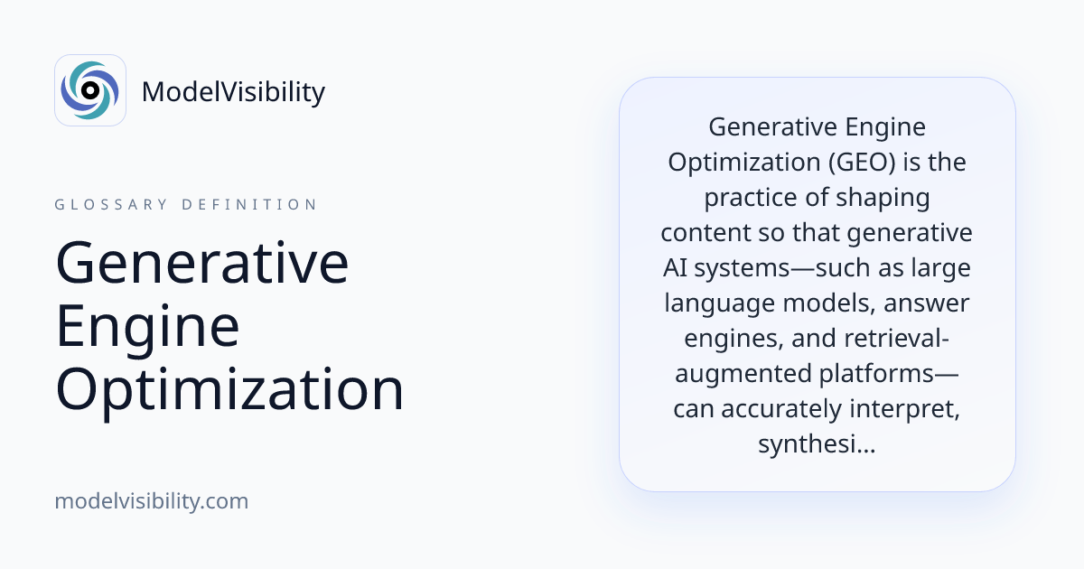 What is Generative Engine Optimization | modelvisibility.com